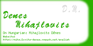 denes mihajlovits business card